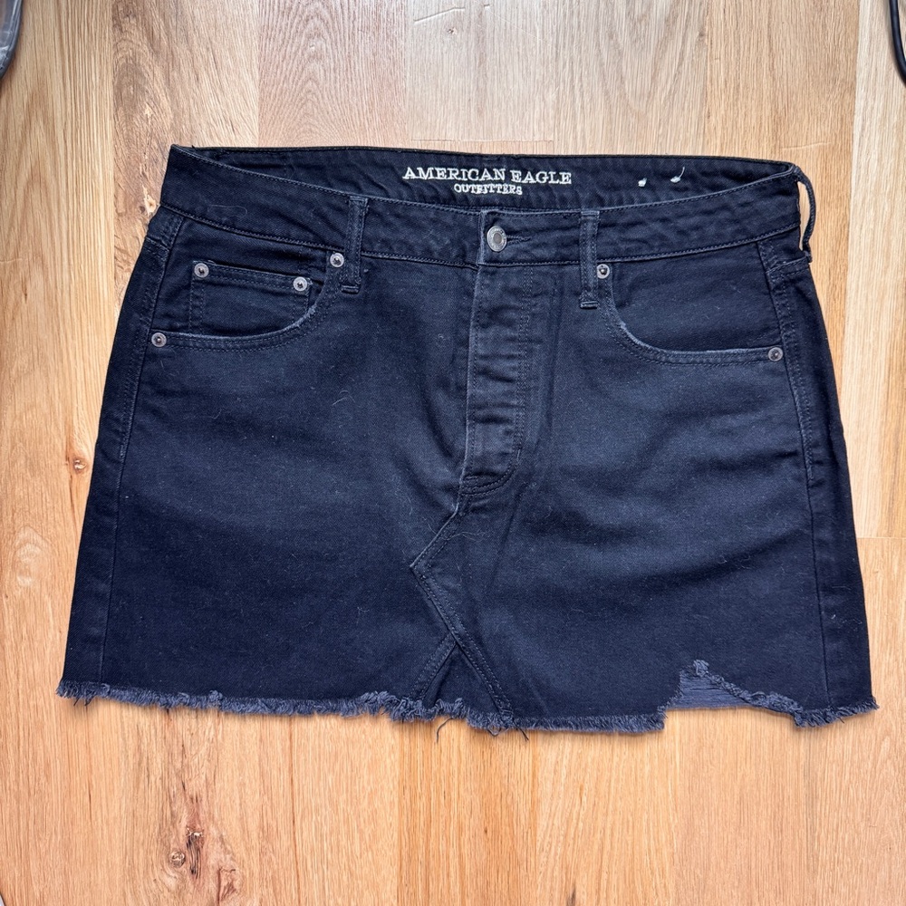 American Eagle Outfitters Black Button-Fly Jeans